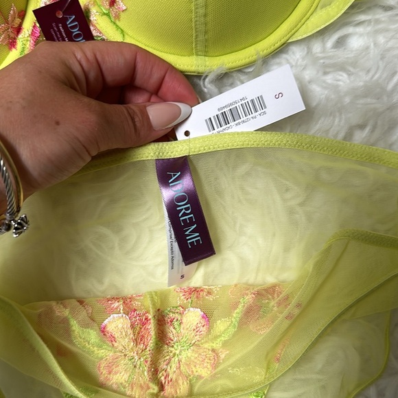 BRAND NEW ADORE ME Daphne Push Up bra and panty set size 34C light green - Picture 4 of 7